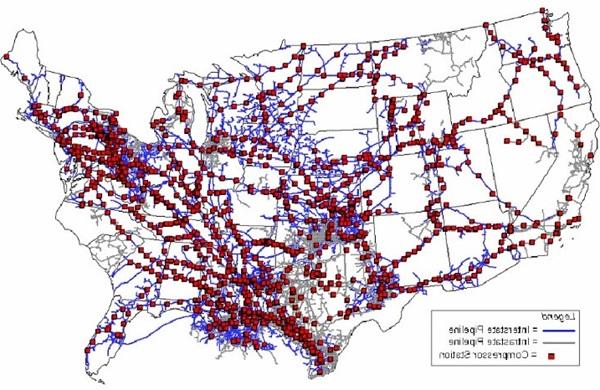 美国天然气管道可视化地图
